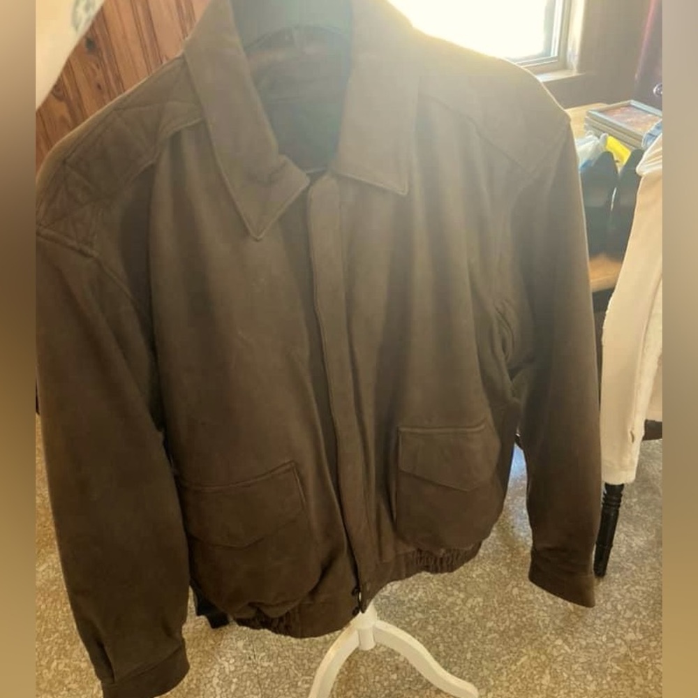 Unik International brown leather jacket